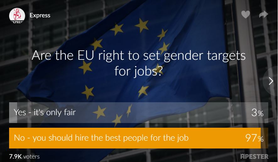 EU bureaucrat threatens to FREEZE job offers for men