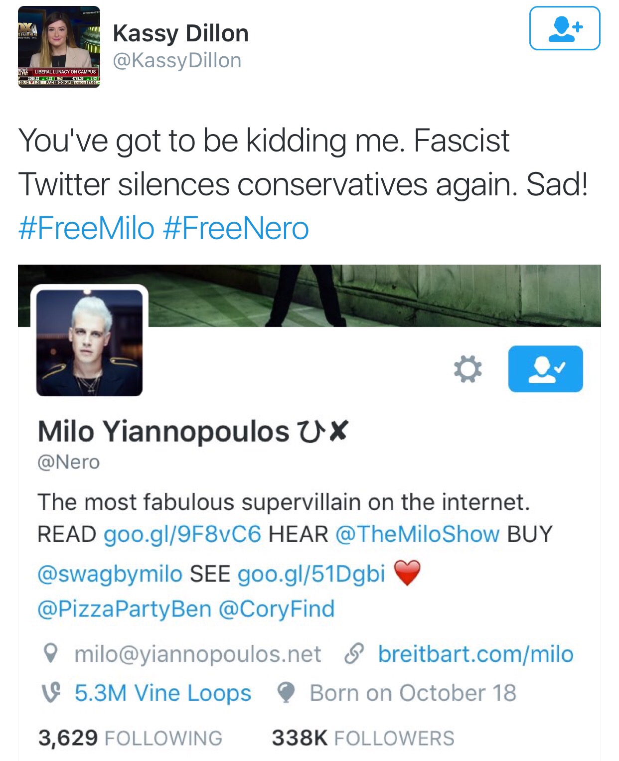 Milo Yiannopoulos permanently banned from Twitter 