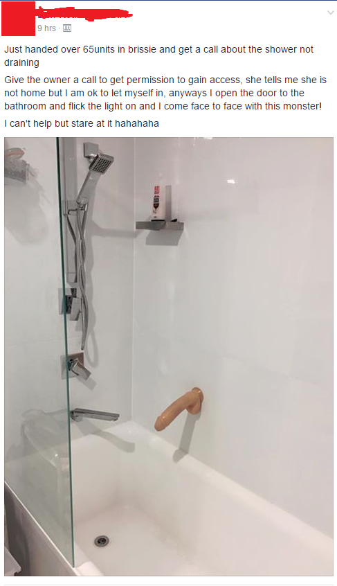 Bad Girls Advice gets tradie from Blokes Advice fired over shower dildo pic